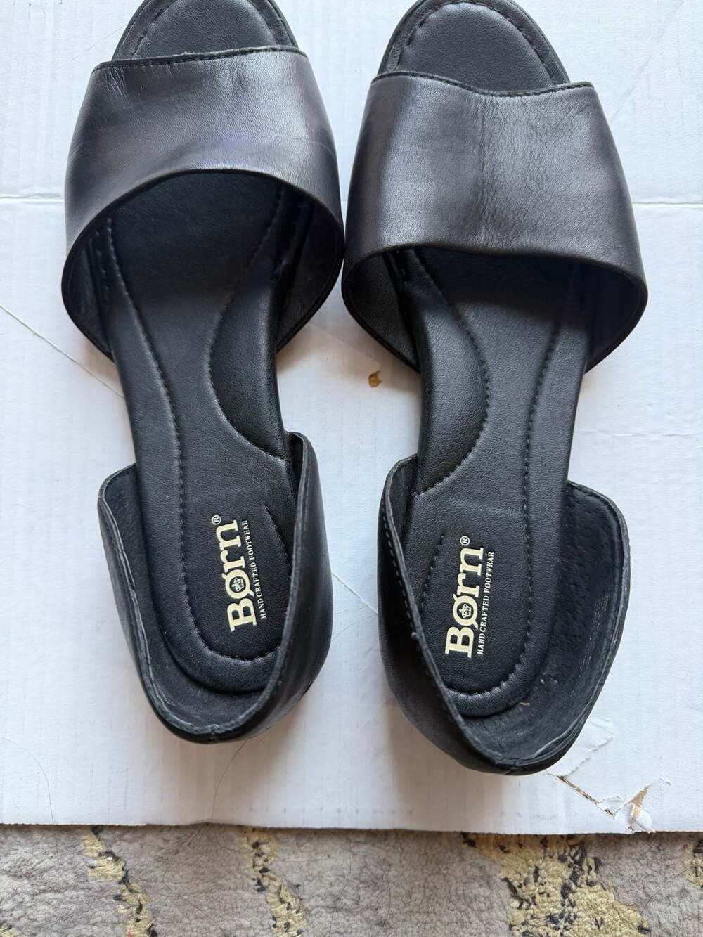 Born Shilo Women's Black Leather D'Orsay Sandals